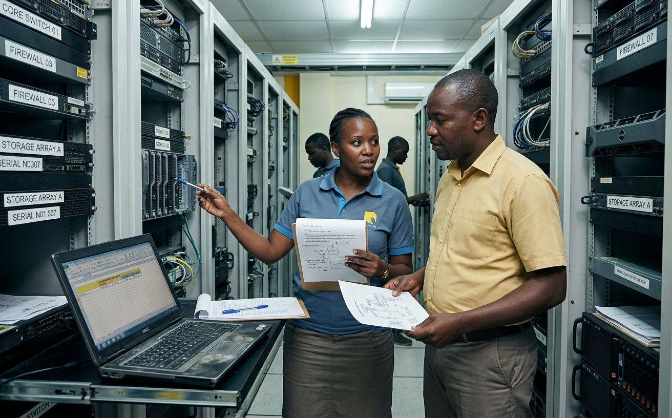 Cross-functional team reviewing system integration delivery